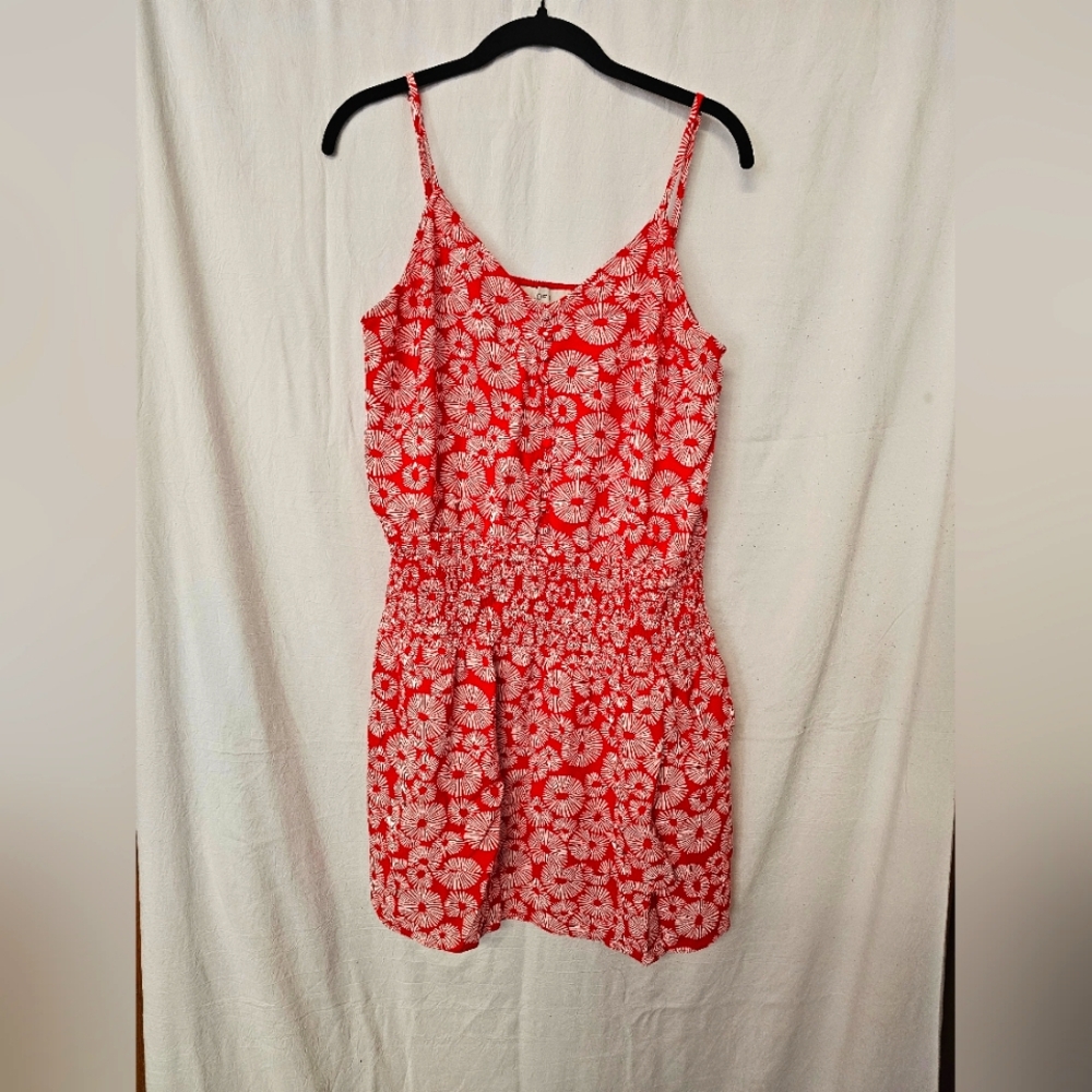 LOFT Smocked Waist Sundress in Red and White - LP